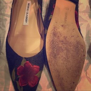 Flat painted fabric shoes